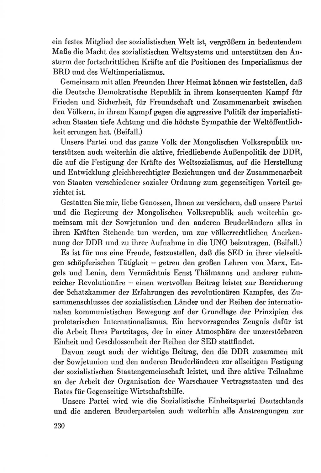 Protokoll der Verhandlungen des Ⅷ. Parteitages der Sozialistischen Einheitspartei Deutschlands (SED) [Deutsche Demokratische Republik (DDR)] 1971, Band 1, Seite 230 (Prot. Verh. Ⅷ. PT SED DDR 1971, Bd. 1, S. 230)