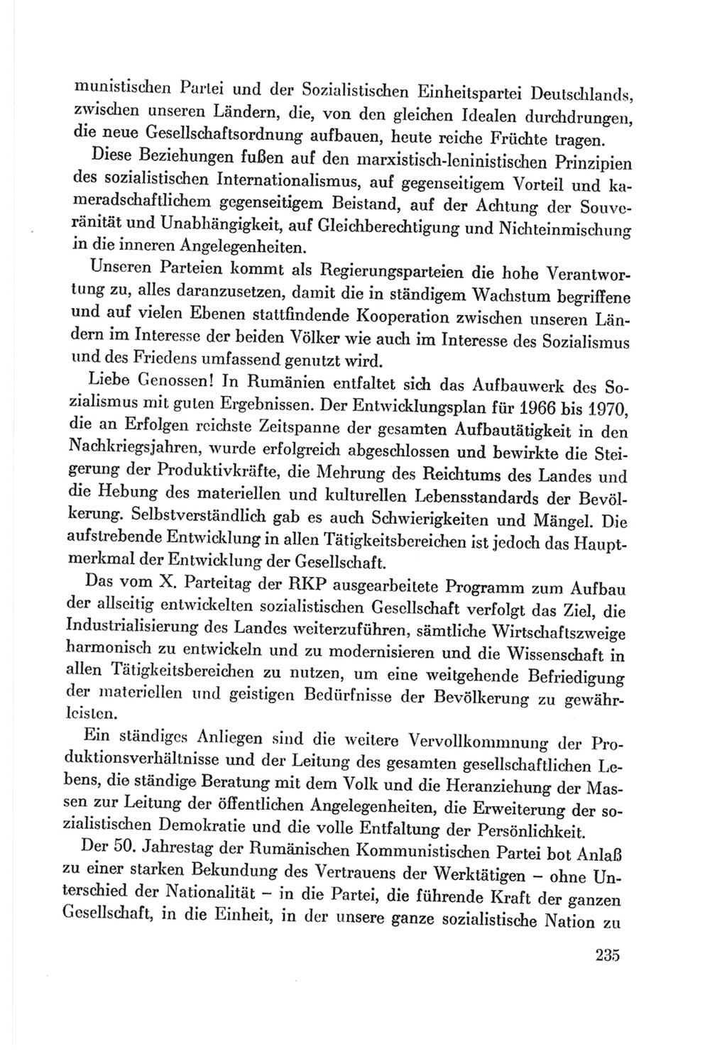 Protokoll der Verhandlungen des Ⅷ. Parteitages der Sozialistischen Einheitspartei Deutschlands (SED) [Deutsche Demokratische Republik (DDR)] 1971, Band 1, Seite 235 (Prot. Verh. Ⅷ. PT SED DDR 1971, Bd. 1, S. 235)