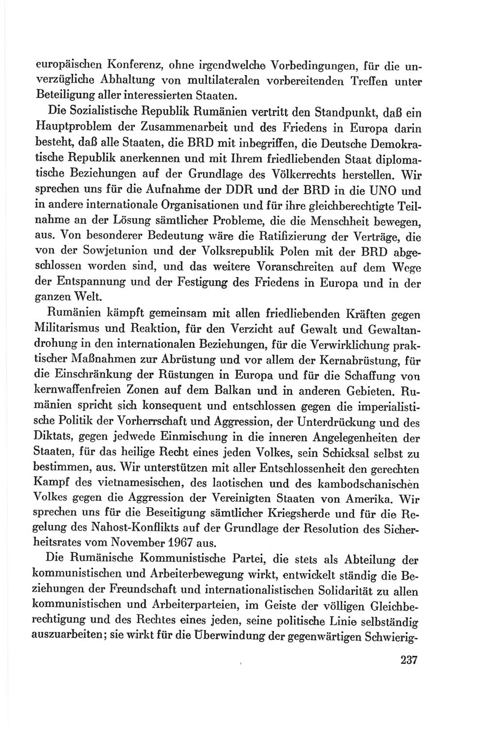 Protokoll der Verhandlungen des Ⅷ. Parteitages der Sozialistischen Einheitspartei Deutschlands (SED) [Deutsche Demokratische Republik (DDR)] 1971, Band 1, Seite 237 (Prot. Verh. Ⅷ. PT SED DDR 1971, Bd. 1, S. 237)