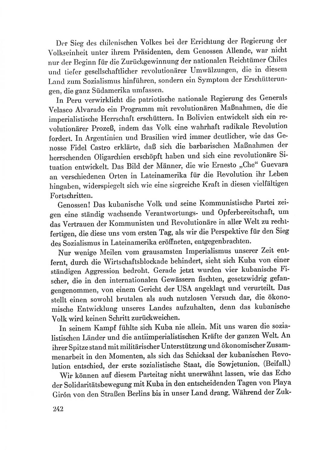 Protokoll der Verhandlungen des Ⅷ. Parteitages der Sozialistischen Einheitspartei Deutschlands (SED) [Deutsche Demokratische Republik (DDR)] 1971, Band 1, Seite 242 (Prot. Verh. Ⅷ. PT SED DDR 1971, Bd. 1, S. 242)