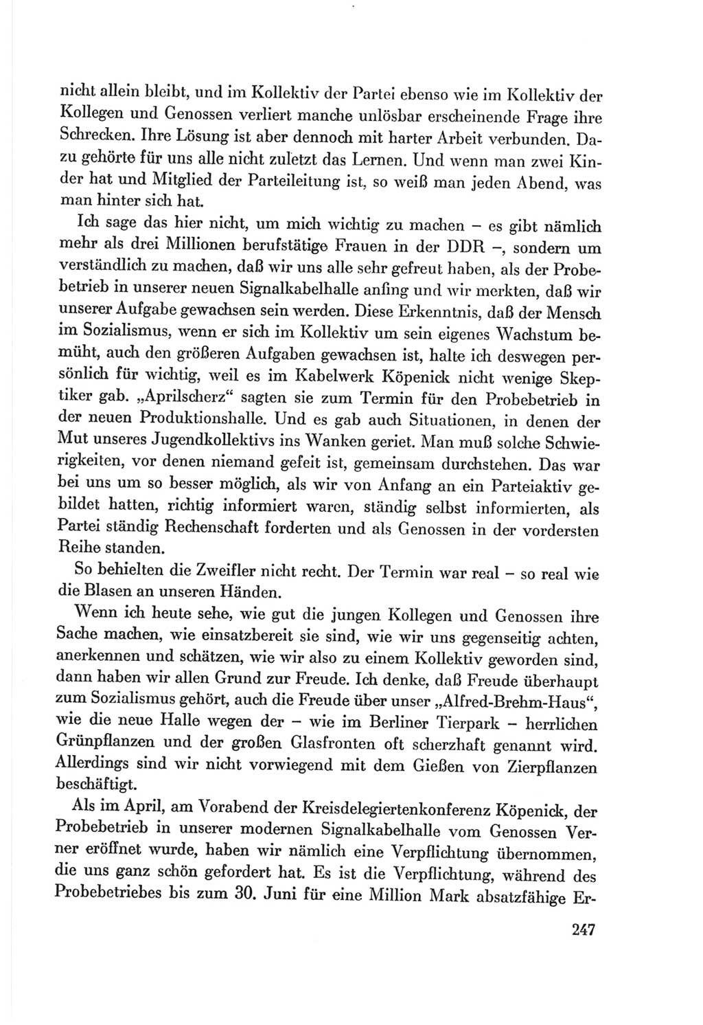 Protokoll der Verhandlungen des Ⅷ. Parteitages der Sozialistischen Einheitspartei Deutschlands (SED) [Deutsche Demokratische Republik (DDR)] 1971, Band 1, Seite 247 (Prot. Verh. Ⅷ. PT SED DDR 1971, Bd. 1, S. 247)