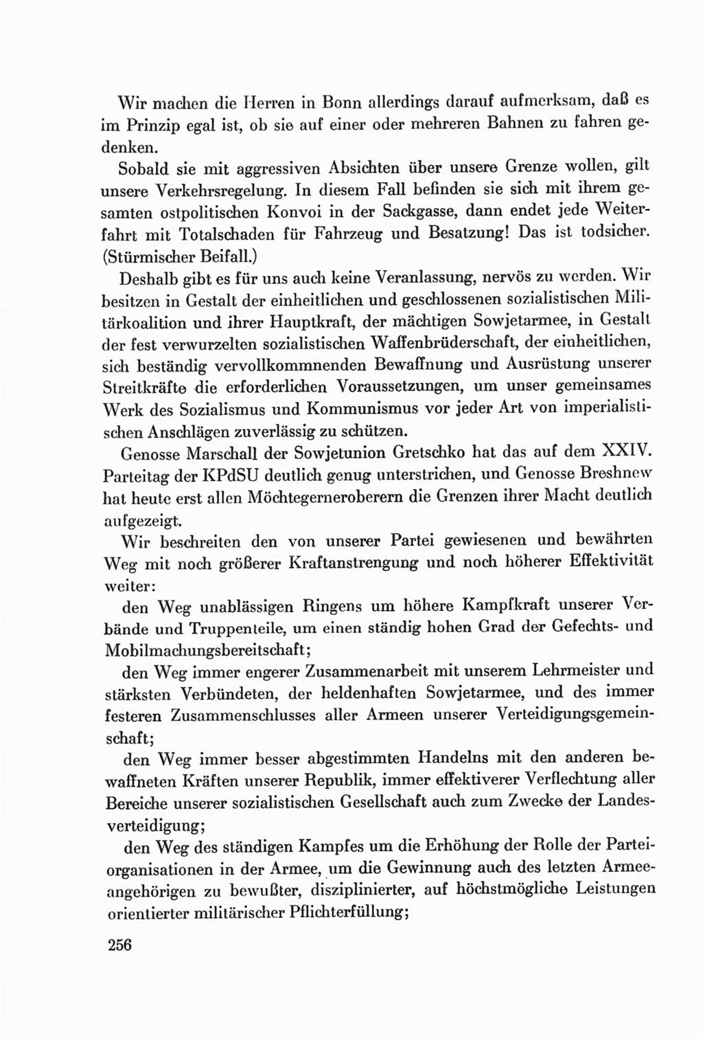 Protokoll der Verhandlungen des Ⅷ. Parteitages der Sozialistischen Einheitspartei Deutschlands (SED) [Deutsche Demokratische Republik (DDR)] 1971, Band 1, Seite 256 (Prot. Verh. Ⅷ. PT SED DDR 1971, Bd. 1, S. 256)