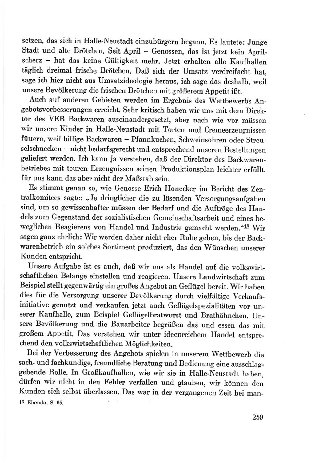 Protokoll der Verhandlungen des Ⅷ. Parteitages der Sozialistischen Einheitspartei Deutschlands (SED) [Deutsche Demokratische Republik (DDR)] 1971, Band 1, Seite 259 (Prot. Verh. Ⅷ. PT SED DDR 1971, Bd. 1, S. 259)