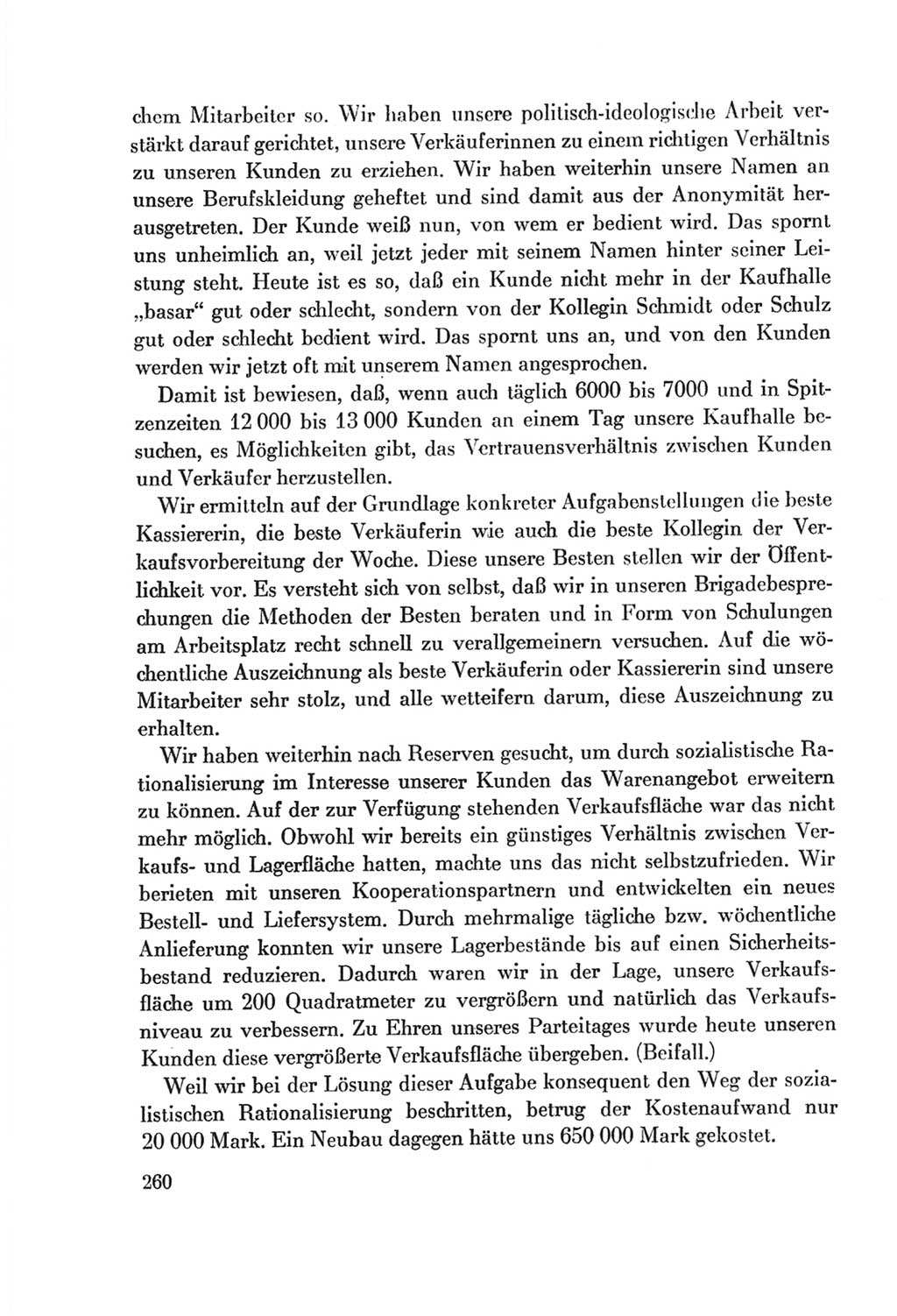 Protokoll der Verhandlungen des Ⅷ. Parteitages der Sozialistischen Einheitspartei Deutschlands (SED) [Deutsche Demokratische Republik (DDR)] 1971, Band 1, Seite 260 (Prot. Verh. Ⅷ. PT SED DDR 1971, Bd. 1, S. 260)