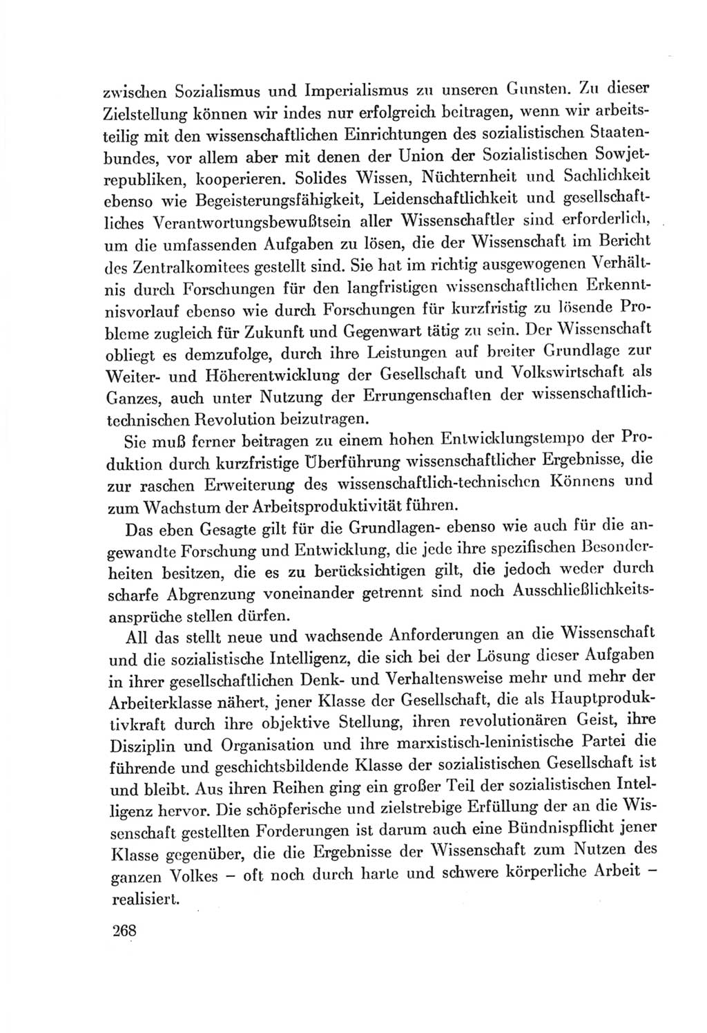 Protokoll der Verhandlungen des Ⅷ. Parteitages der Sozialistischen Einheitspartei Deutschlands (SED) [Deutsche Demokratische Republik (DDR)] 1971, Band 1, Seite 268 (Prot. Verh. Ⅷ. PT SED DDR 1971, Bd. 1, S. 268)