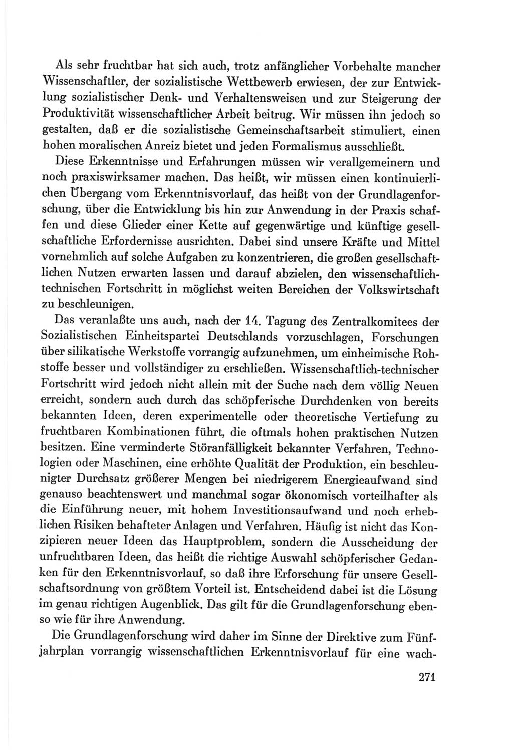 Protokoll der Verhandlungen des Ⅷ. Parteitages der Sozialistischen Einheitspartei Deutschlands (SED) [Deutsche Demokratische Republik (DDR)] 1971, Band 1, Seite 271 (Prot. Verh. Ⅷ. PT SED DDR 1971, Bd. 1, S. 271)
