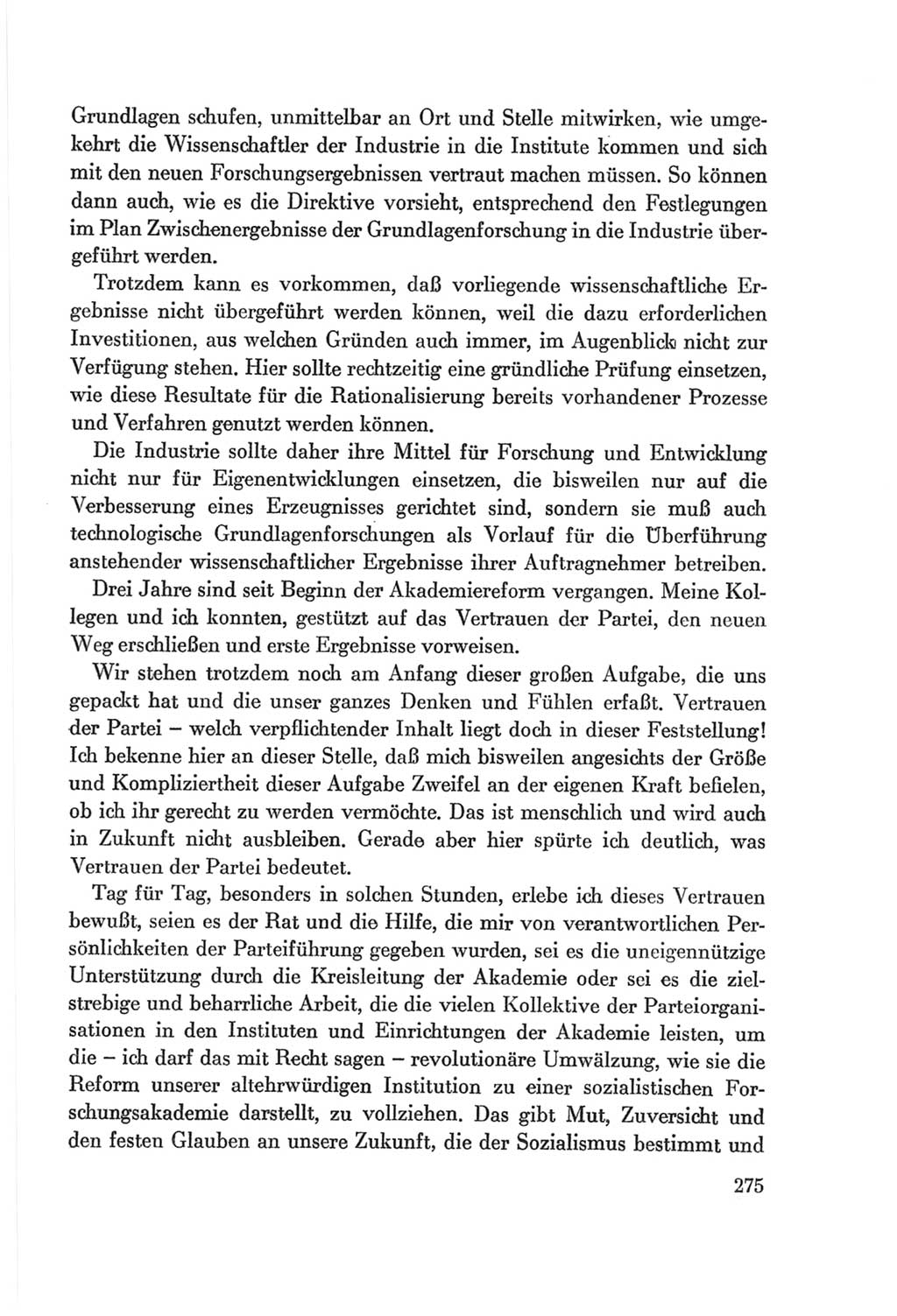 Protokoll der Verhandlungen des Ⅷ. Parteitages der Sozialistischen Einheitspartei Deutschlands (SED) [Deutsche Demokratische Republik (DDR)] 1971, Band 1, Seite 275 (Prot. Verh. Ⅷ. PT SED DDR 1971, Bd. 1, S. 275)