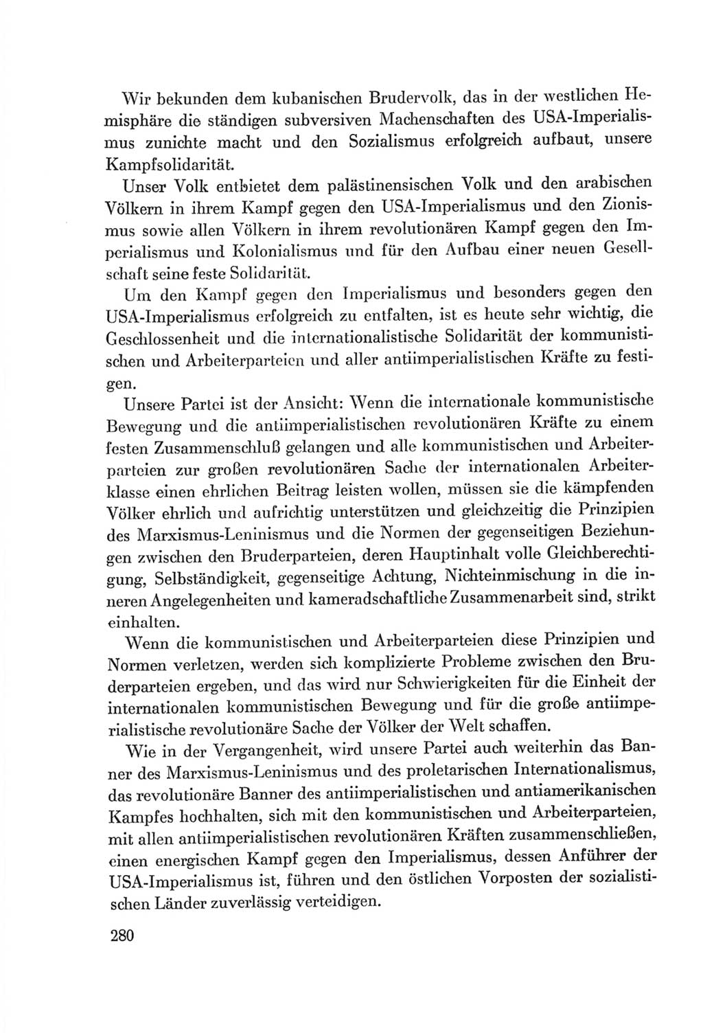 Protokoll der Verhandlungen des Ⅷ. Parteitages der Sozialistischen Einheitspartei Deutschlands (SED) [Deutsche Demokratische Republik (DDR)] 1971, Band 1, Seite 280 (Prot. Verh. Ⅷ. PT SED DDR 1971, Bd. 1, S. 280)