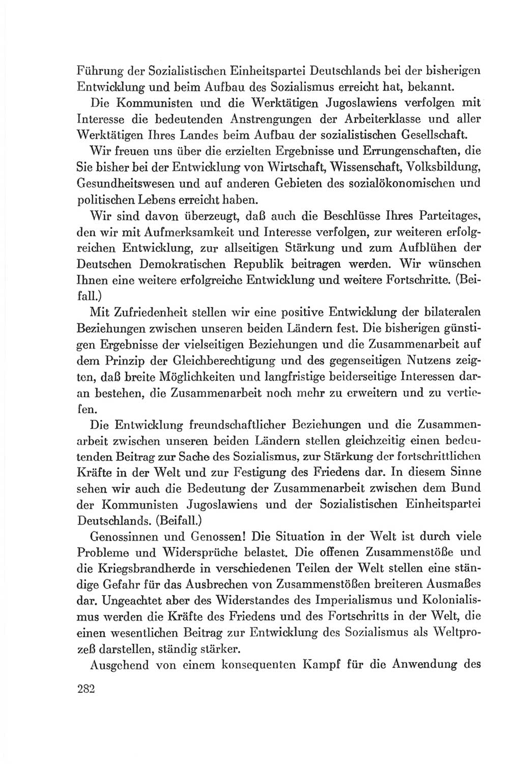 Protokoll der Verhandlungen des Ⅷ. Parteitages der Sozialistischen Einheitspartei Deutschlands (SED) [Deutsche Demokratische Republik (DDR)] 1971, Band 1, Seite 282 (Prot. Verh. Ⅷ. PT SED DDR 1971, Bd. 1, S. 282)