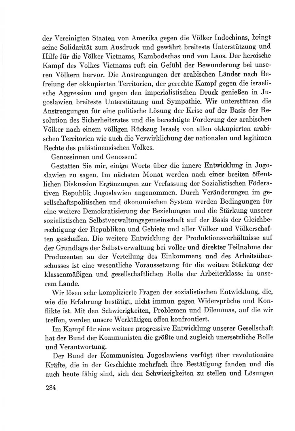 Protokoll der Verhandlungen des Ⅷ. Parteitages der Sozialistischen Einheitspartei Deutschlands (SED) [Deutsche Demokratische Republik (DDR)] 1971, Band 1, Seite 284 (Prot. Verh. Ⅷ. PT SED DDR 1971, Bd. 1, S. 284)