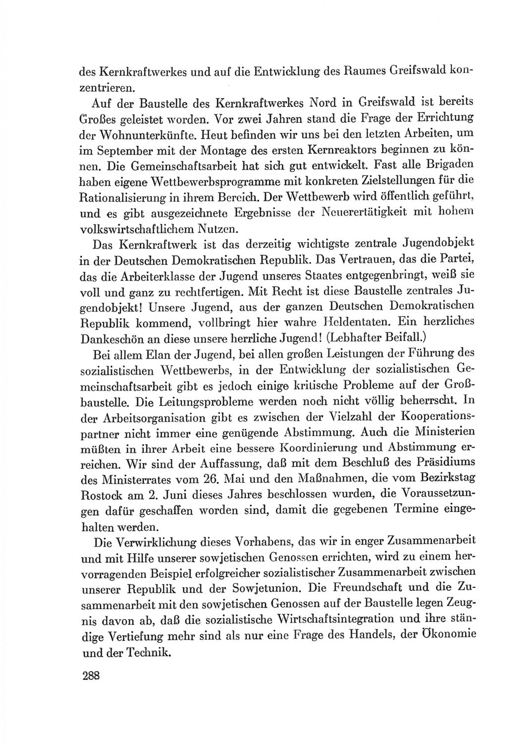 Protokoll der Verhandlungen des Ⅷ. Parteitages der Sozialistischen Einheitspartei Deutschlands (SED) [Deutsche Demokratische Republik (DDR)] 1971, Band 1, Seite 288 (Prot. Verh. Ⅷ. PT SED DDR 1971, Bd. 1, S. 288)