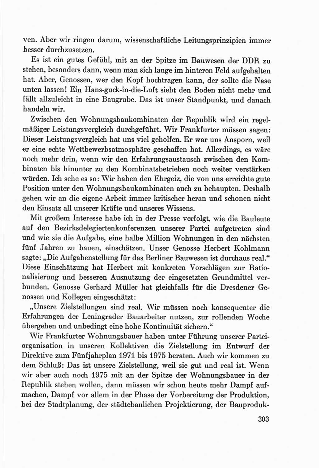 Protokoll der Verhandlungen des Ⅷ. Parteitages der Sozialistischen Einheitspartei Deutschlands (SED) [Deutsche Demokratische Republik (DDR)] 1971, Band 1, Seite 303 (Prot. Verh. Ⅷ. PT SED DDR 1971, Bd. 1, S. 303)