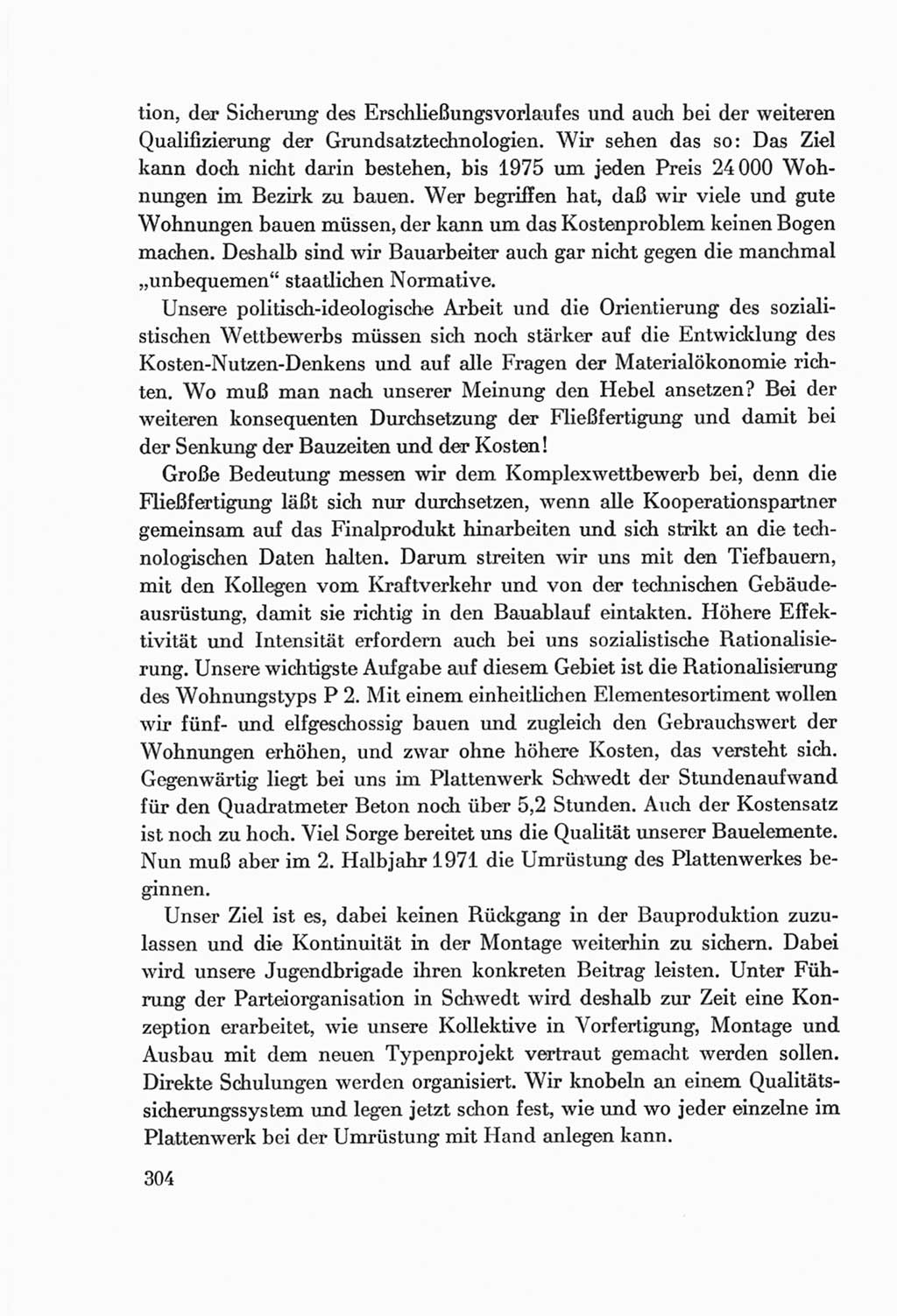 Protokoll der Verhandlungen des Ⅷ. Parteitages der Sozialistischen Einheitspartei Deutschlands (SED) [Deutsche Demokratische Republik (DDR)] 1971, Band 1, Seite 304 (Prot. Verh. Ⅷ. PT SED DDR 1971, Bd. 1, S. 304)