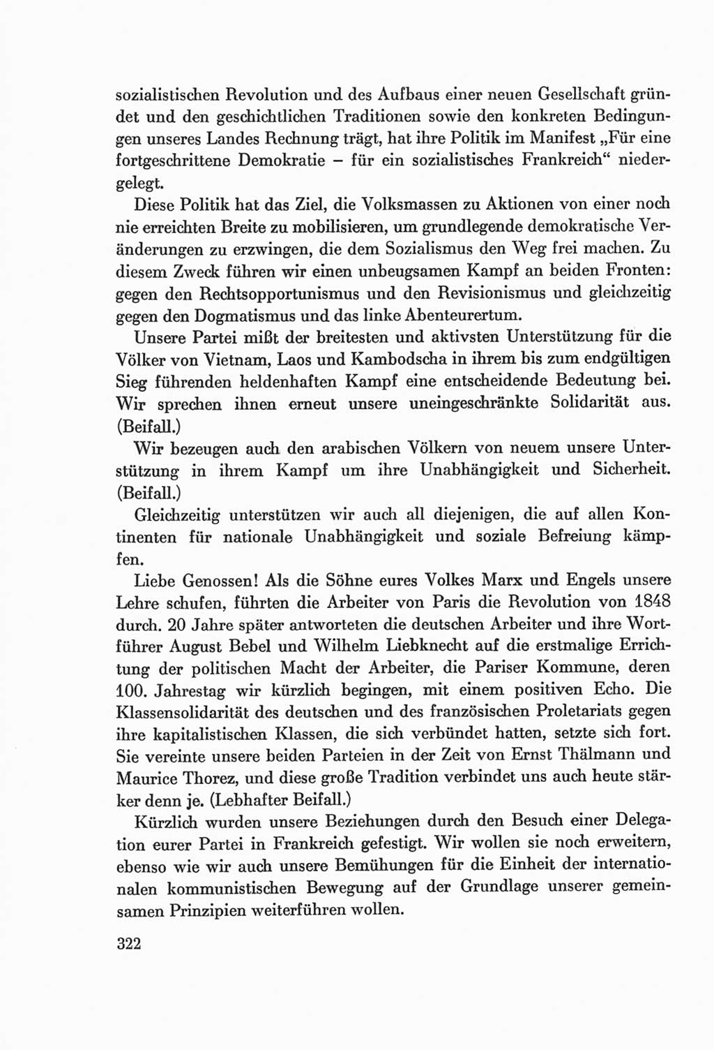 Protokoll der Verhandlungen des Ⅷ. Parteitages der Sozialistischen Einheitspartei Deutschlands (SED) [Deutsche Demokratische Republik (DDR)] 1971, Band 1, Seite 322 (Prot. Verh. Ⅷ. PT SED DDR 1971, Bd. 1, S. 322)