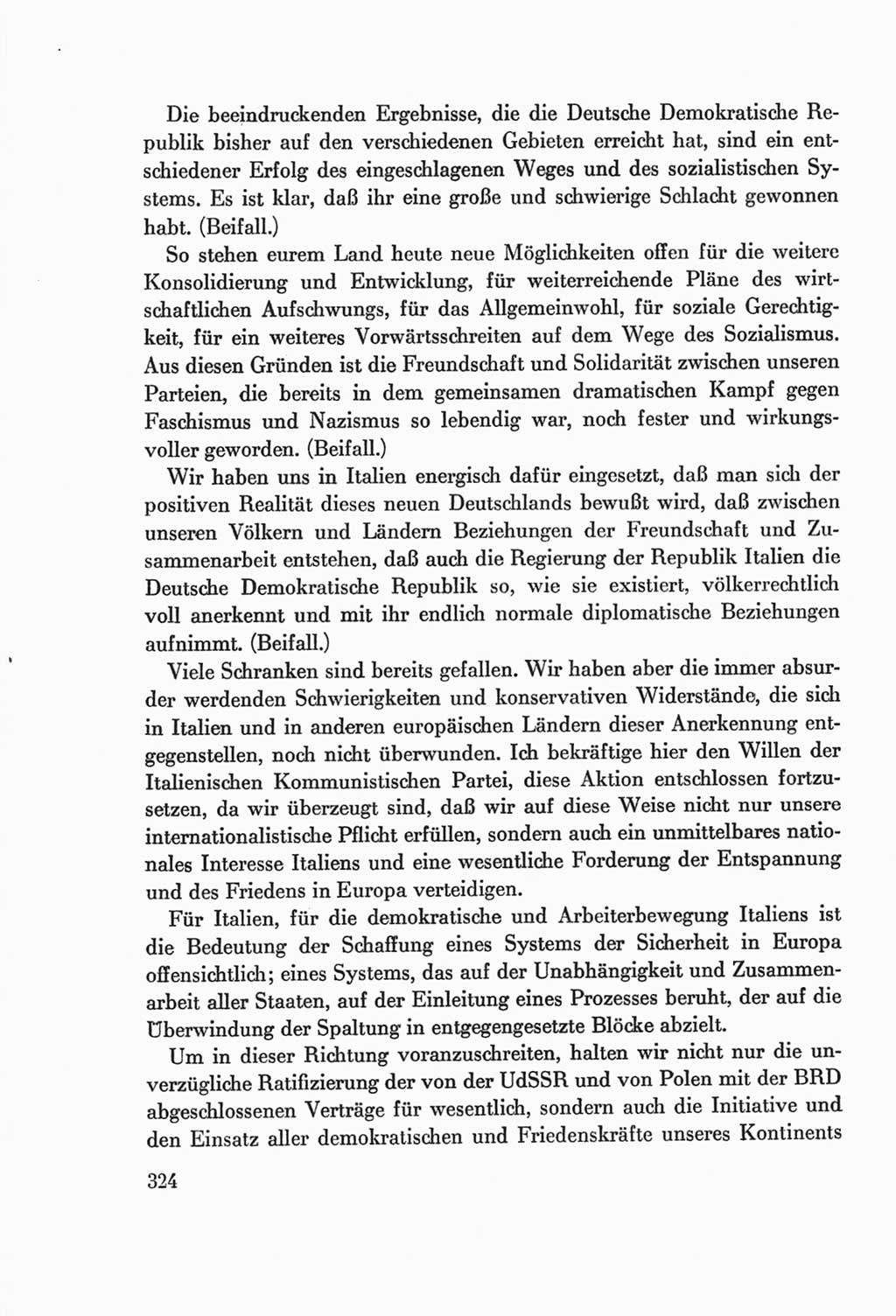 Protokoll der Verhandlungen des Ⅷ. Parteitages der Sozialistischen Einheitspartei Deutschlands (SED) [Deutsche Demokratische Republik (DDR)] 1971, Band 1, Seite 324 (Prot. Verh. Ⅷ. PT SED DDR 1971, Bd. 1, S. 324)