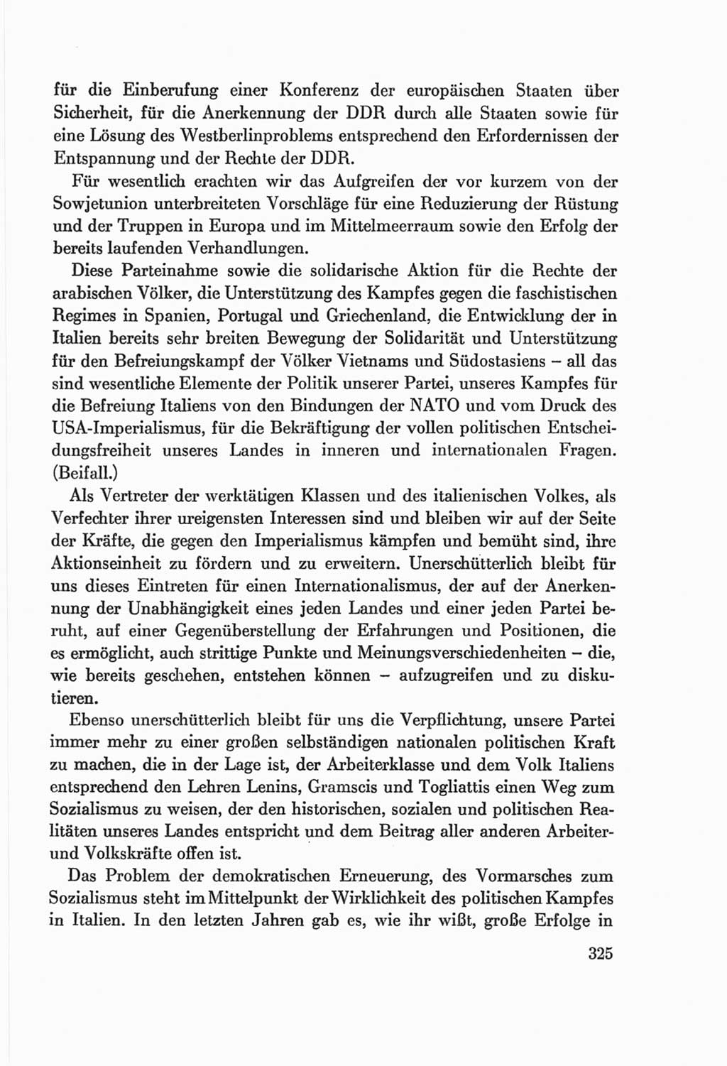 Protokoll der Verhandlungen des Ⅷ. Parteitages der Sozialistischen Einheitspartei Deutschlands (SED) [Deutsche Demokratische Republik (DDR)] 1971, Band 1, Seite 325 (Prot. Verh. Ⅷ. PT SED DDR 1971, Bd. 1, S. 325)