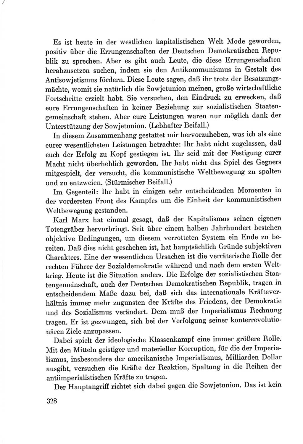 Protokoll der Verhandlungen des Ⅷ. Parteitages der Sozialistischen Einheitspartei Deutschlands (SED) [Deutsche Demokratische Republik (DDR)] 1971, Band 1, Seite 328 (Prot. Verh. Ⅷ. PT SED DDR 1971, Bd. 1, S. 328)