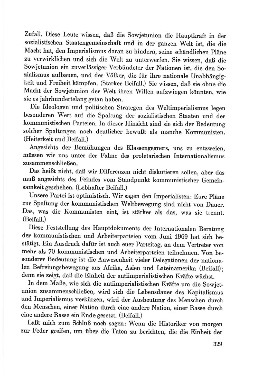 Protokoll der Verhandlungen des Ⅷ. Parteitages der Sozialistischen Einheitspartei Deutschlands (SED) [Deutsche Demokratische Republik (DDR)] 1971, Band 1, Seite 329 (Prot. Verh. Ⅷ. PT SED DDR 1971, Bd. 1, S. 329)