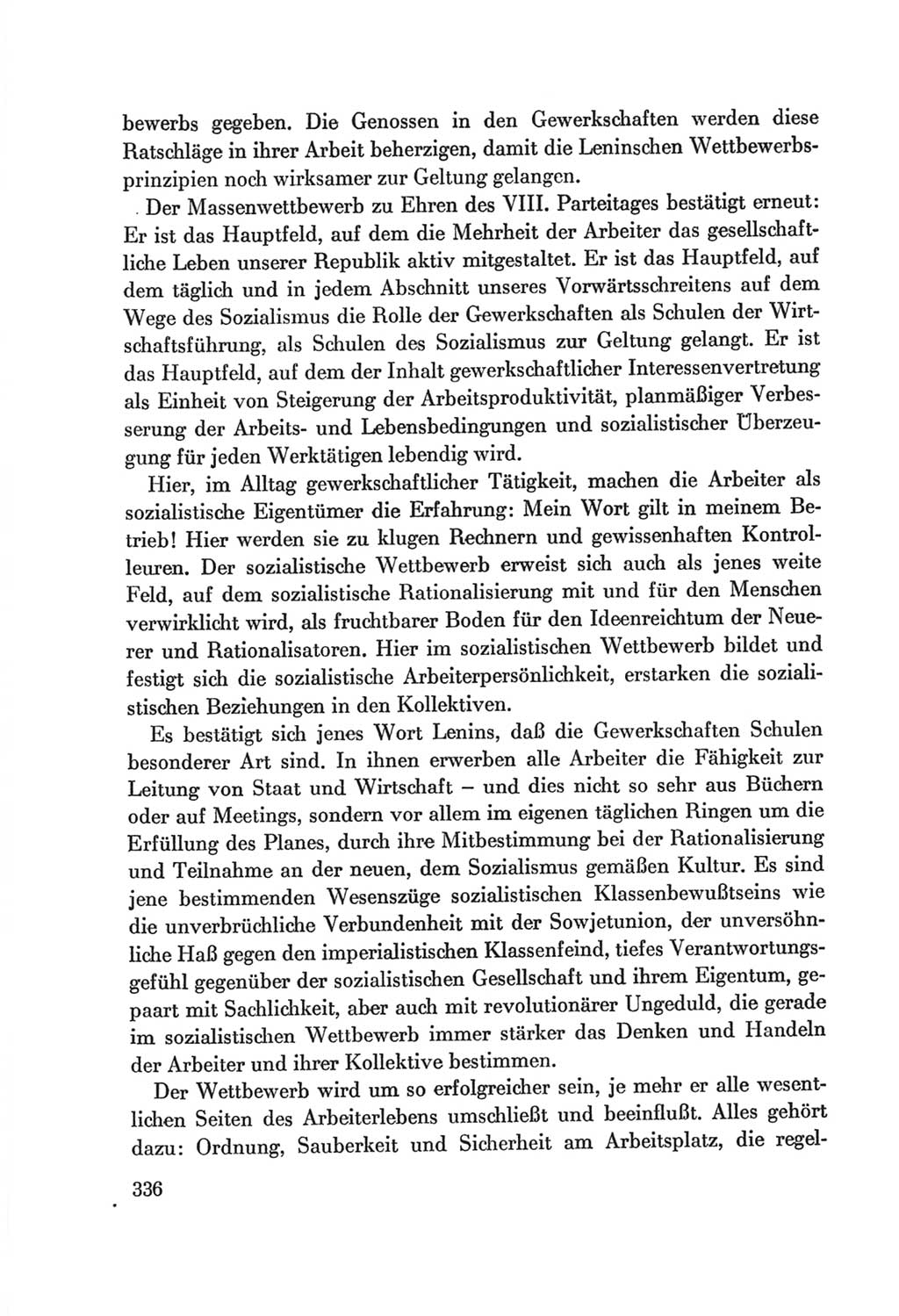 Protokoll der Verhandlungen des Ⅷ. Parteitages der Sozialistischen Einheitspartei Deutschlands (SED) [Deutsche Demokratische Republik (DDR)] 1971, Band 1, Seite 336 (Prot. Verh. Ⅷ. PT SED DDR 1971, Bd. 1, S. 336)