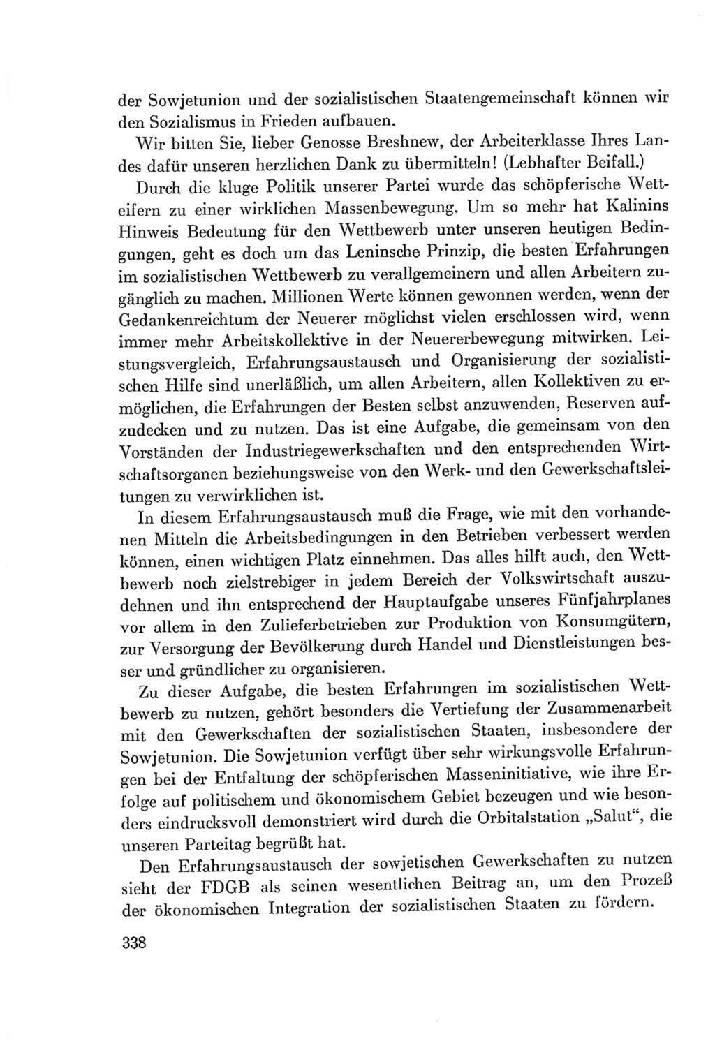 Protokoll der Verhandlungen des Ⅷ. Parteitages der Sozialistischen Einheitspartei Deutschlands (SED) [Deutsche Demokratische Republik (DDR)] 1971, Band 1, Seite 338 (Prot. Verh. Ⅷ. PT SED DDR 1971, Bd. 1, S. 338)