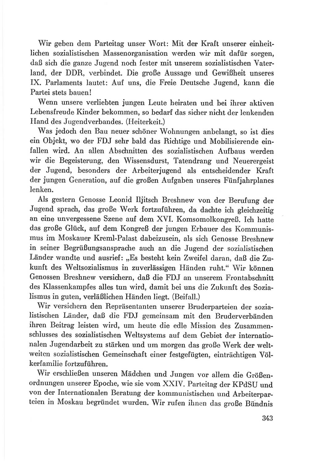 Protokoll der Verhandlungen des Ⅷ. Parteitages der Sozialistischen Einheitspartei Deutschlands (SED) [Deutsche Demokratische Republik (DDR)] 1971, Band 1, Seite 343 (Prot. Verh. Ⅷ. PT SED DDR 1971, Bd. 1, S. 343)
