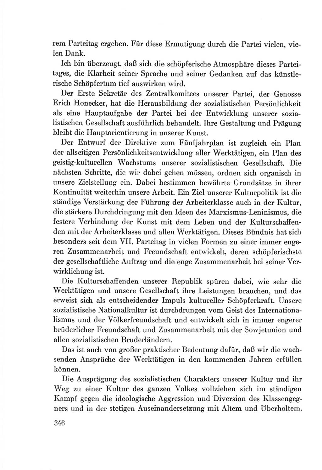 Protokoll der Verhandlungen des Ⅷ. Parteitages der Sozialistischen Einheitspartei Deutschlands (SED) [Deutsche Demokratische Republik (DDR)] 1971, Band 1, Seite 346 (Prot. Verh. Ⅷ. PT SED DDR 1971, Bd. 1, S. 346)