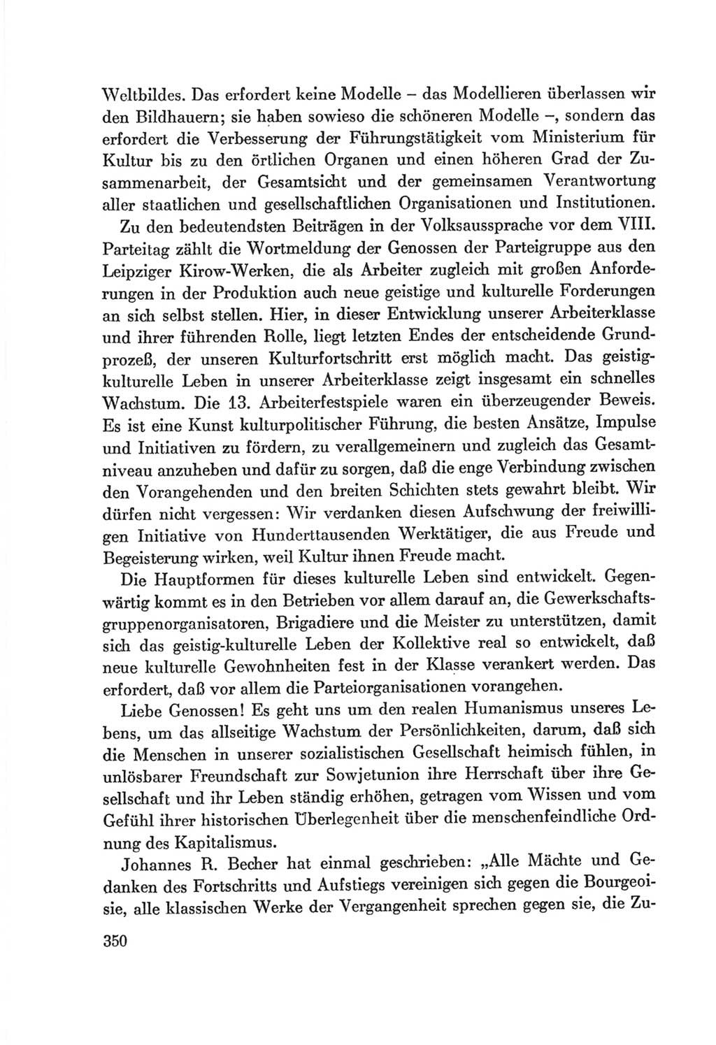 Protokoll der Verhandlungen des Ⅷ. Parteitages der Sozialistischen Einheitspartei Deutschlands (SED) [Deutsche Demokratische Republik (DDR)] 1971, Band 1, Seite 350 (Prot. Verh. Ⅷ. PT SED DDR 1971, Bd. 1, S. 350)