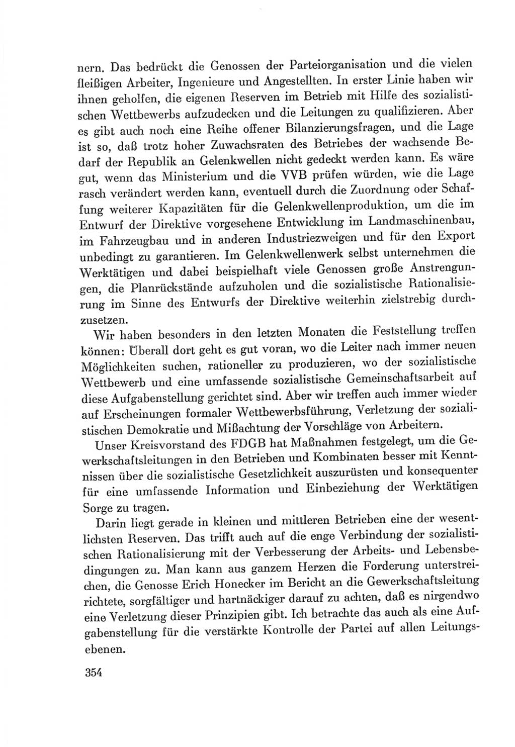 Protokoll der Verhandlungen des Ⅷ. Parteitages der Sozialistischen Einheitspartei Deutschlands (SED) [Deutsche Demokratische Republik (DDR)] 1971, Band 1, Seite 354 (Prot. Verh. Ⅷ. PT SED DDR 1971, Bd. 1, S. 354)