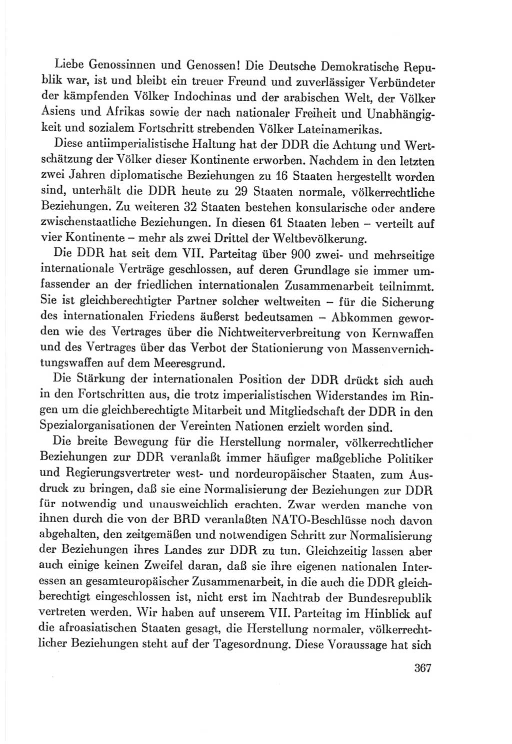 Protokoll der Verhandlungen des Ⅷ. Parteitages der Sozialistischen Einheitspartei Deutschlands (SED) [Deutsche Demokratische Republik (DDR)] 1971, Band 1, Seite 367 (Prot. Verh. Ⅷ. PT SED DDR 1971, Bd. 1, S. 367)