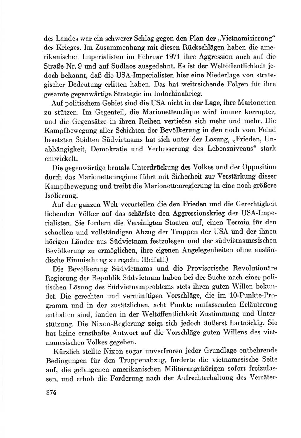Protokoll der Verhandlungen des Ⅷ. Parteitages der Sozialistischen Einheitspartei Deutschlands (SED) [Deutsche Demokratische Republik (DDR)] 1971, Band 1, Seite 374 (Prot. Verh. Ⅷ. PT SED DDR 1971, Bd. 1, S. 374)