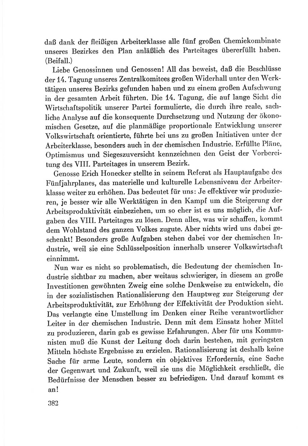 Protokoll der Verhandlungen des Ⅷ. Parteitages der Sozialistischen Einheitspartei Deutschlands (SED) [Deutsche Demokratische Republik (DDR)] 1971, Band 1, Seite 382 (Prot. Verh. Ⅷ. PT SED DDR 1971, Bd. 1, S. 382)