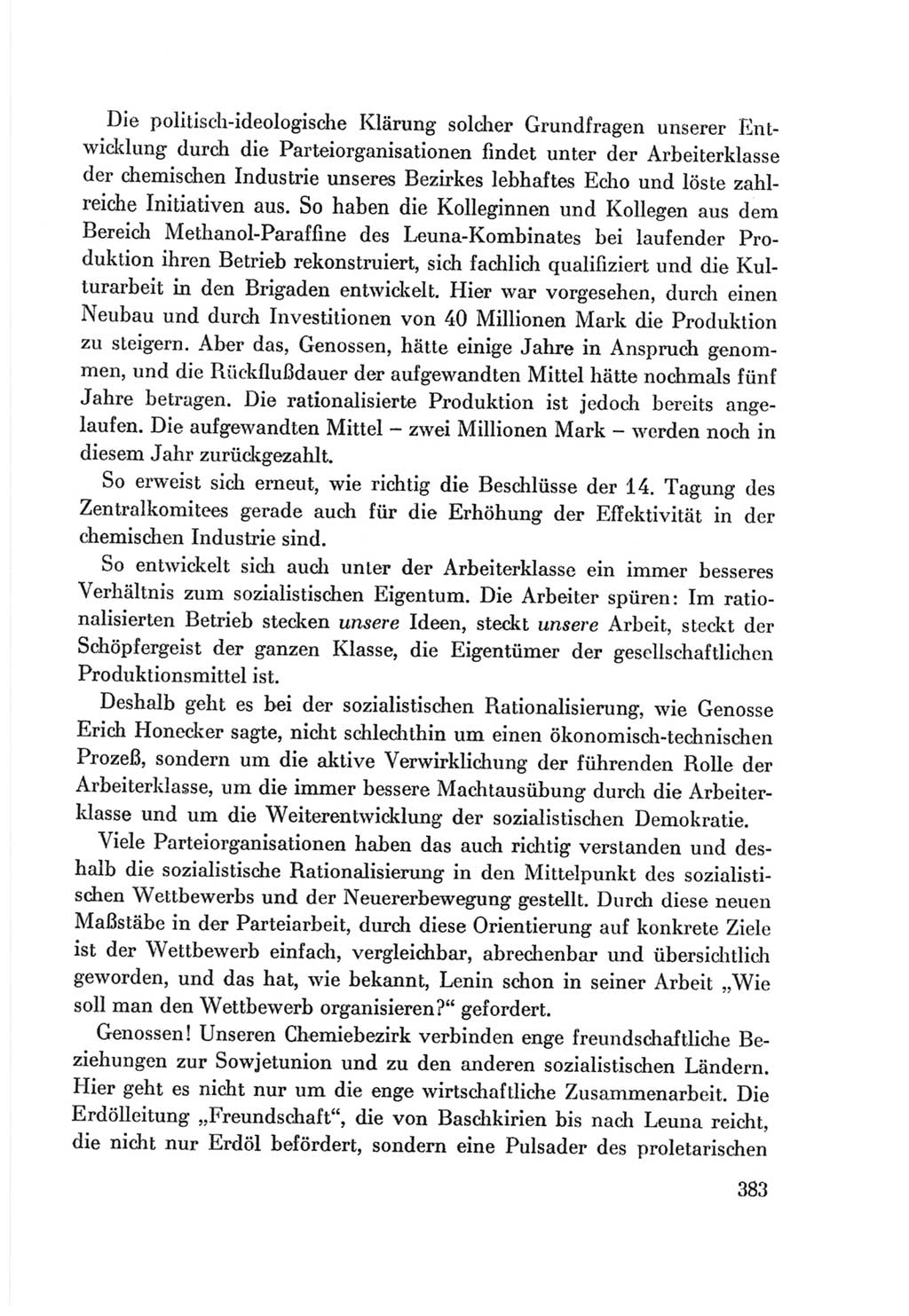 Protokoll der Verhandlungen des Ⅷ. Parteitages der Sozialistischen Einheitspartei Deutschlands (SED) [Deutsche Demokratische Republik (DDR)] 1971, Band 1, Seite 383 (Prot. Verh. Ⅷ. PT SED DDR 1971, Bd. 1, S. 383)