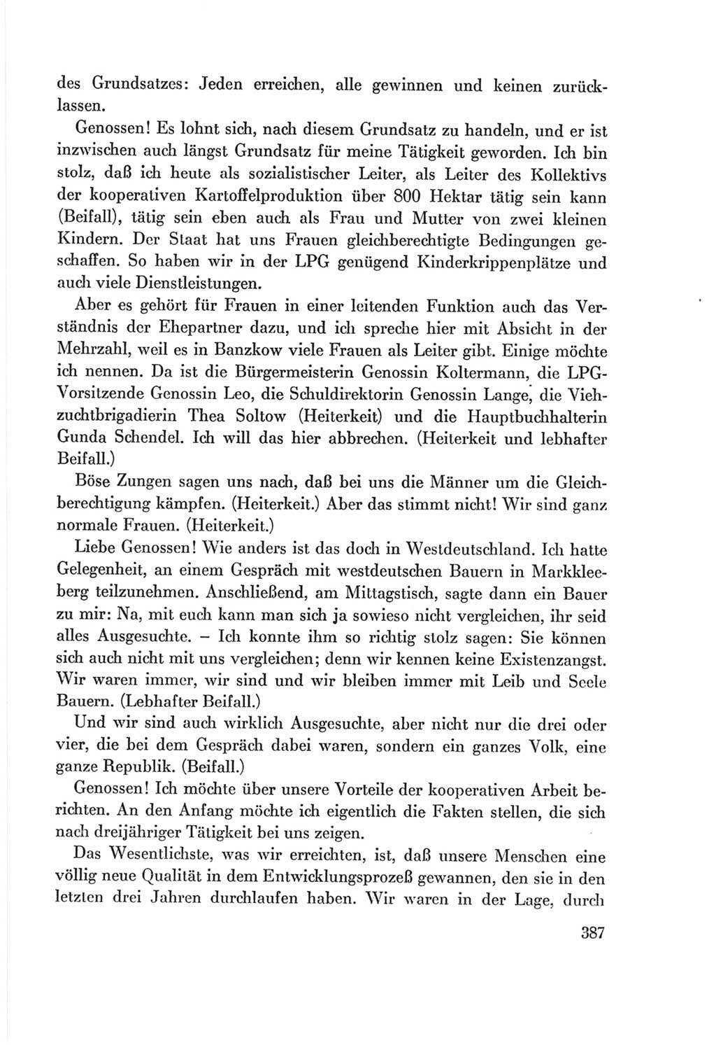 Protokoll der Verhandlungen des Ⅷ. Parteitages der Sozialistischen Einheitspartei Deutschlands (SED) [Deutsche Demokratische Republik (DDR)] 1971, Band 1, Seite 387 (Prot. Verh. Ⅷ. PT SED DDR 1971, Bd. 1, S. 387)