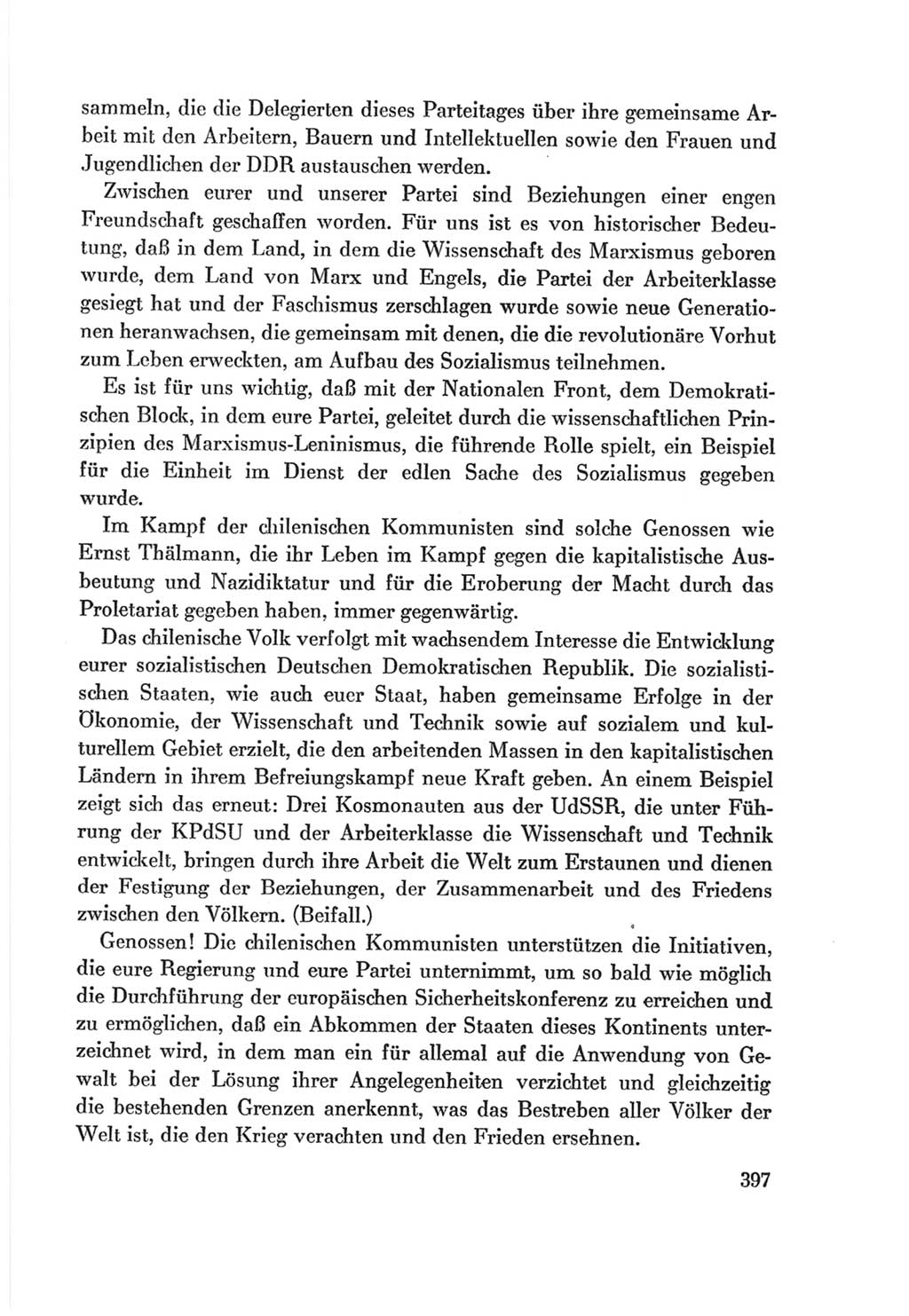 Protokoll der Verhandlungen des Ⅷ. Parteitages der Sozialistischen Einheitspartei Deutschlands (SED) [Deutsche Demokratische Republik (DDR)] 1971, Band 1, Seite 397 (Prot. Verh. Ⅷ. PT SED DDR 1971, Bd. 1, S. 397)