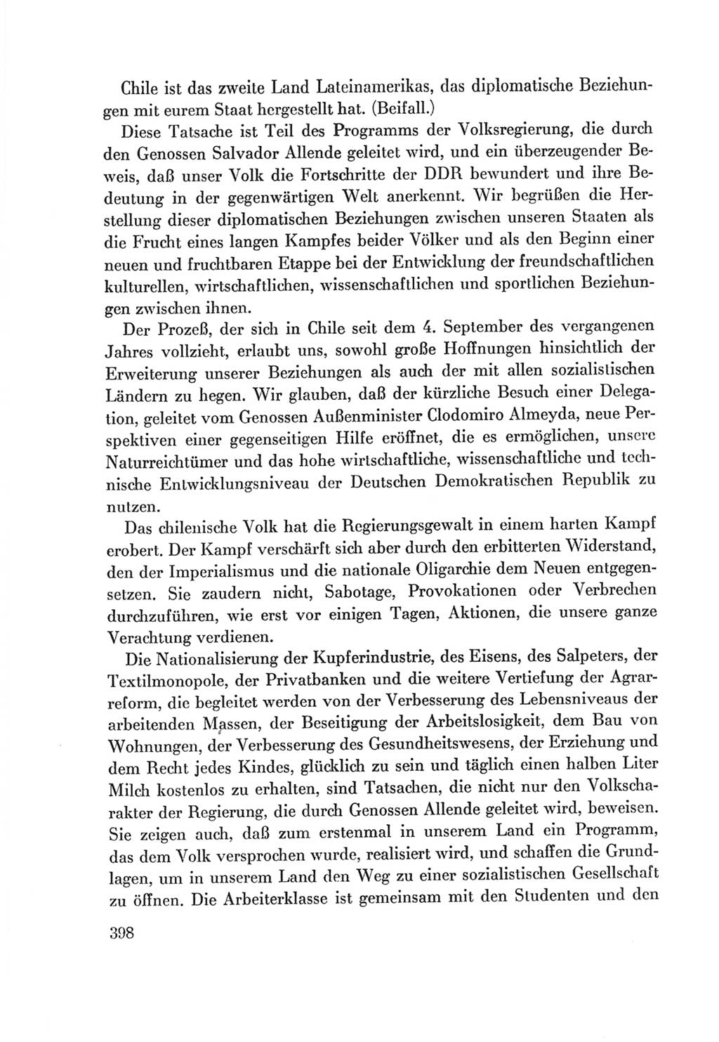 Protokoll der Verhandlungen des Ⅷ. Parteitages der Sozialistischen Einheitspartei Deutschlands (SED) [Deutsche Demokratische Republik (DDR)] 1971, Band 1, Seite 398 (Prot. Verh. Ⅷ. PT SED DDR 1971, Bd. 1, S. 398)
