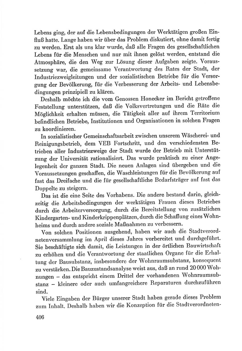 Protokoll der Verhandlungen des Ⅷ. Parteitages der Sozialistischen Einheitspartei Deutschlands (SED) [Deutsche Demokratische Republik (DDR)] 1971, Band 1, Seite 406 (Prot. Verh. Ⅷ. PT SED DDR 1971, Bd. 1, S. 406)