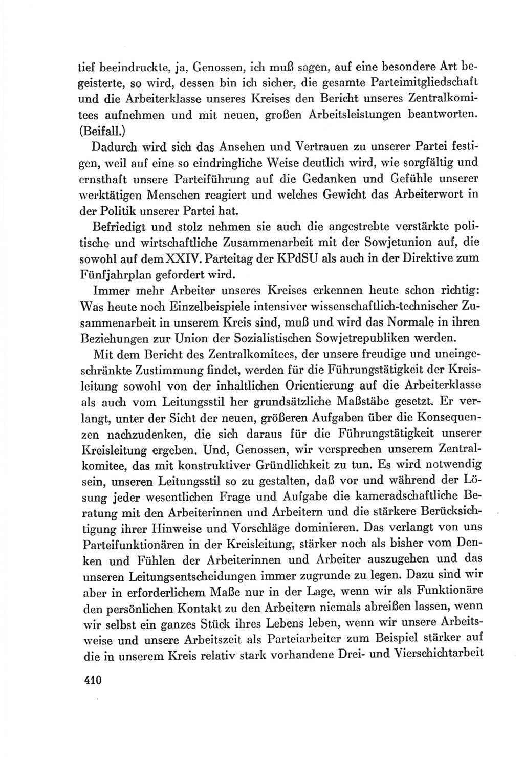 Protokoll der Verhandlungen des Ⅷ. Parteitages der Sozialistischen Einheitspartei Deutschlands (SED) [Deutsche Demokratische Republik (DDR)] 1971, Band 1, Seite 410 (Prot. Verh. Ⅷ. PT SED DDR 1971, Bd. 1, S. 410)