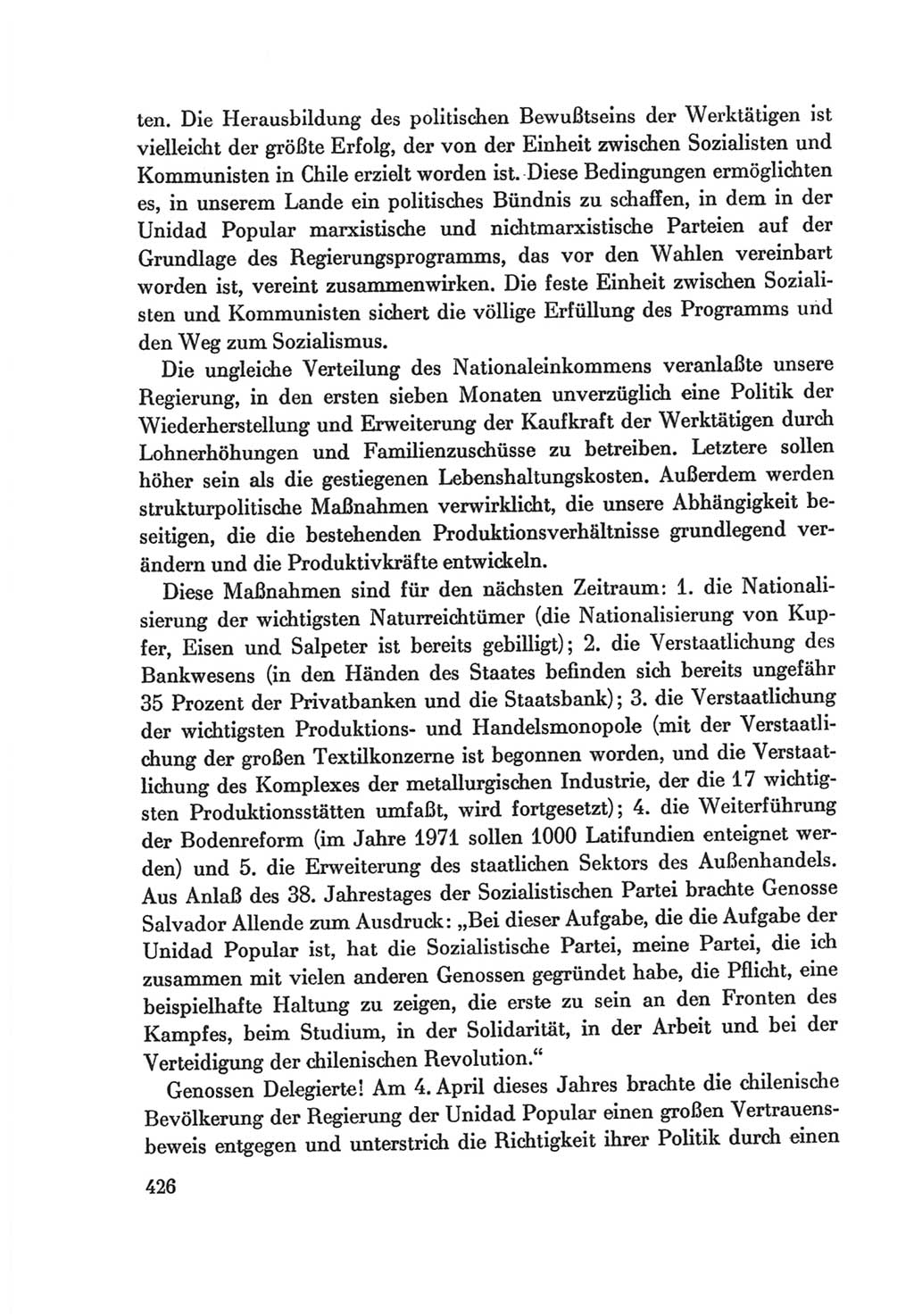 Protokoll der Verhandlungen des Ⅷ. Parteitages der Sozialistischen Einheitspartei Deutschlands (SED) [Deutsche Demokratische Republik (DDR)] 1971, Band 1, Seite 426 (Prot. Verh. Ⅷ. PT SED DDR 1971, Bd. 1, S. 426)