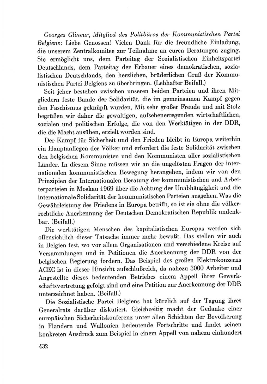 Protokoll der Verhandlungen des Ⅷ. Parteitages der Sozialistischen Einheitspartei Deutschlands (SED) [Deutsche Demokratische Republik (DDR)] 1971, Band 1, Seite 432 (Prot. Verh. Ⅷ. PT SED DDR 1971, Bd. 1, S. 432)
