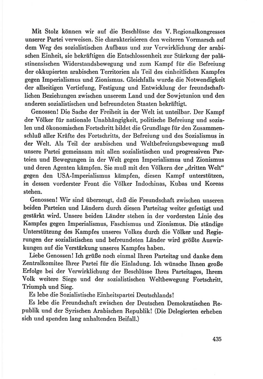 Protokoll der Verhandlungen des Ⅷ. Parteitages der Sozialistischen Einheitspartei Deutschlands (SED) [Deutsche Demokratische Republik (DDR)] 1971, Band 1, Seite 435 (Prot. Verh. Ⅷ. PT SED DDR 1971, Bd. 1, S. 435)