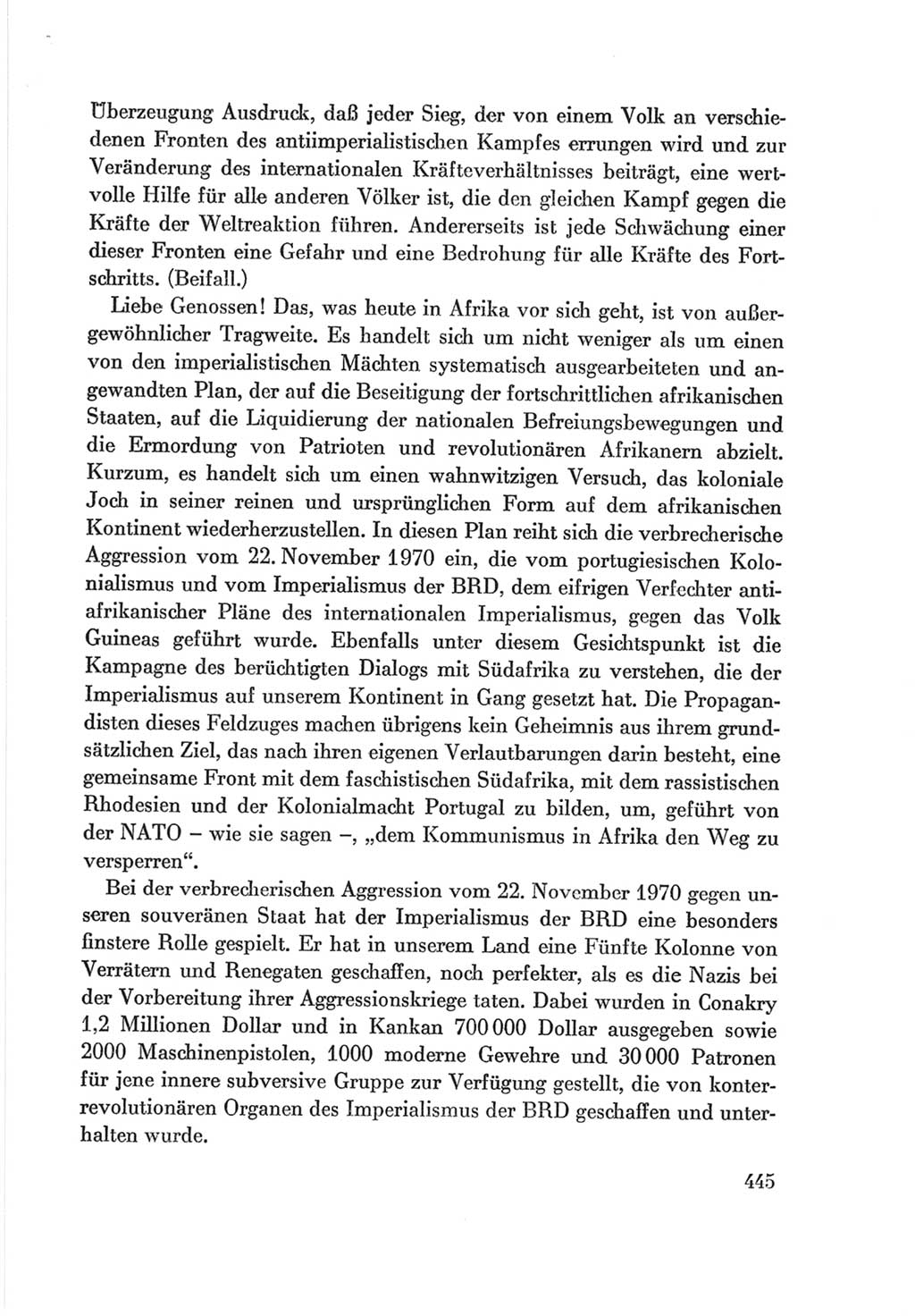 Protokoll der Verhandlungen des Ⅷ. Parteitages der Sozialistischen Einheitspartei Deutschlands (SED) [Deutsche Demokratische Republik (DDR)] 1971, Band 1, Seite 445 (Prot. Verh. Ⅷ. PT SED DDR 1971, Bd. 1, S. 445)