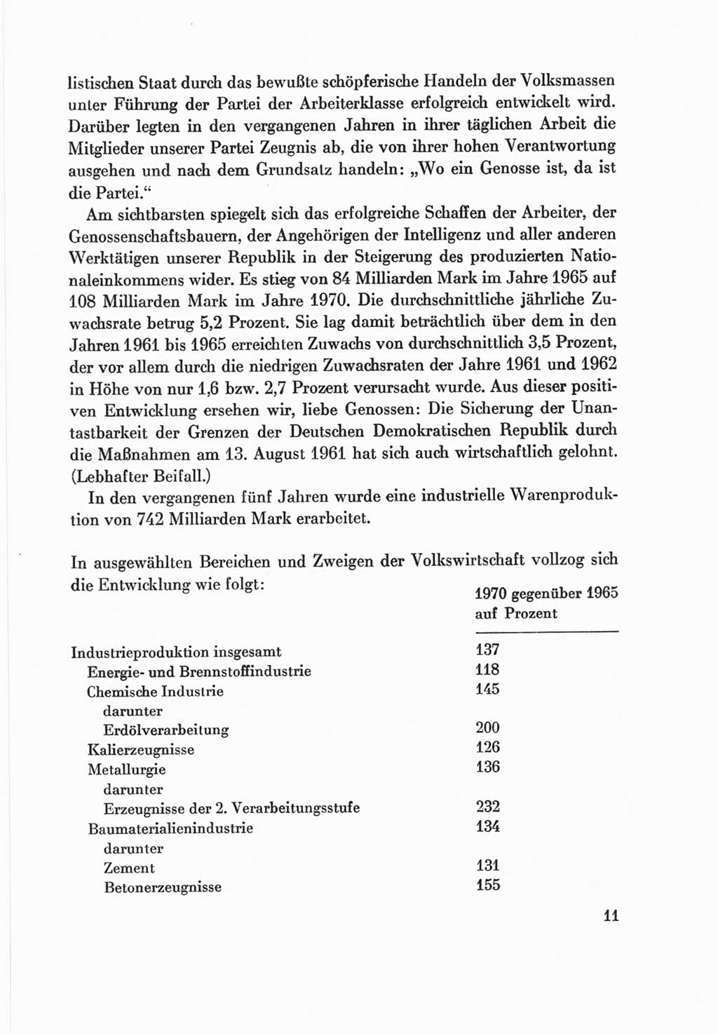 Protokoll der Verhandlungen des Ⅷ. Parteitages der Sozialistischen Einheitspartei Deutschlands (SED) [Deutsche Demokratische Republik (DDR)] 1971, Band 2, Seite 11 (Prot. Verh. Ⅷ. PT SED DDR 1971, Bd. 2, S. 11)