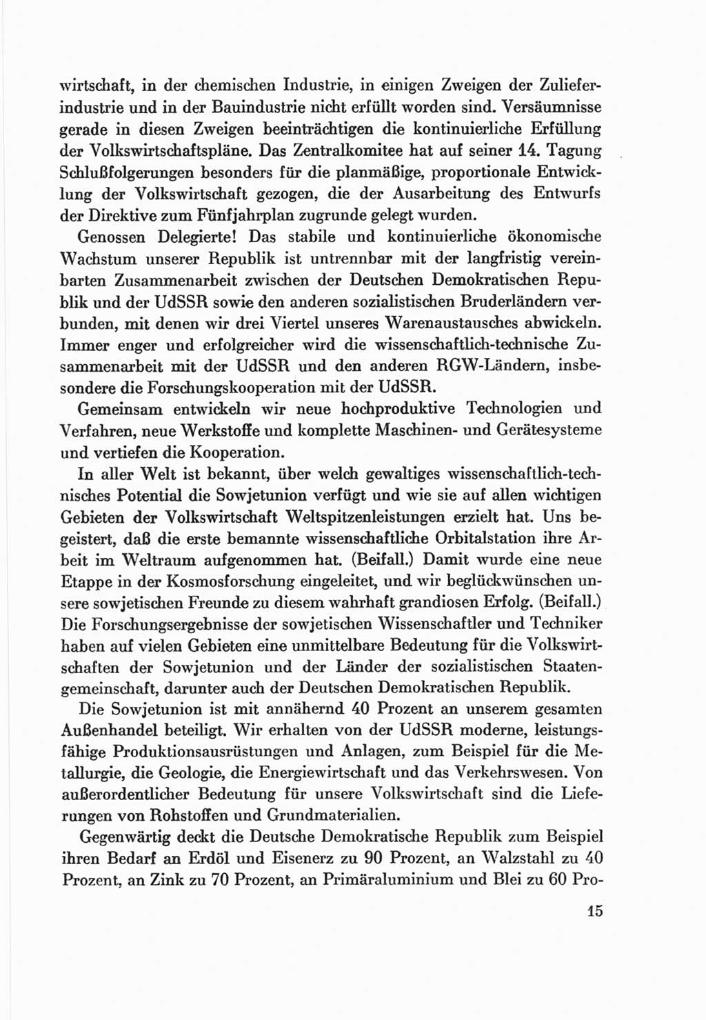 Protokoll der Verhandlungen des Ⅷ. Parteitages der Sozialistischen Einheitspartei Deutschlands (SED) [Deutsche Demokratische Republik (DDR)] 1971, Band 2, Seite 15 (Prot. Verh. Ⅷ. PT SED DDR 1971, Bd. 2, S. 15)