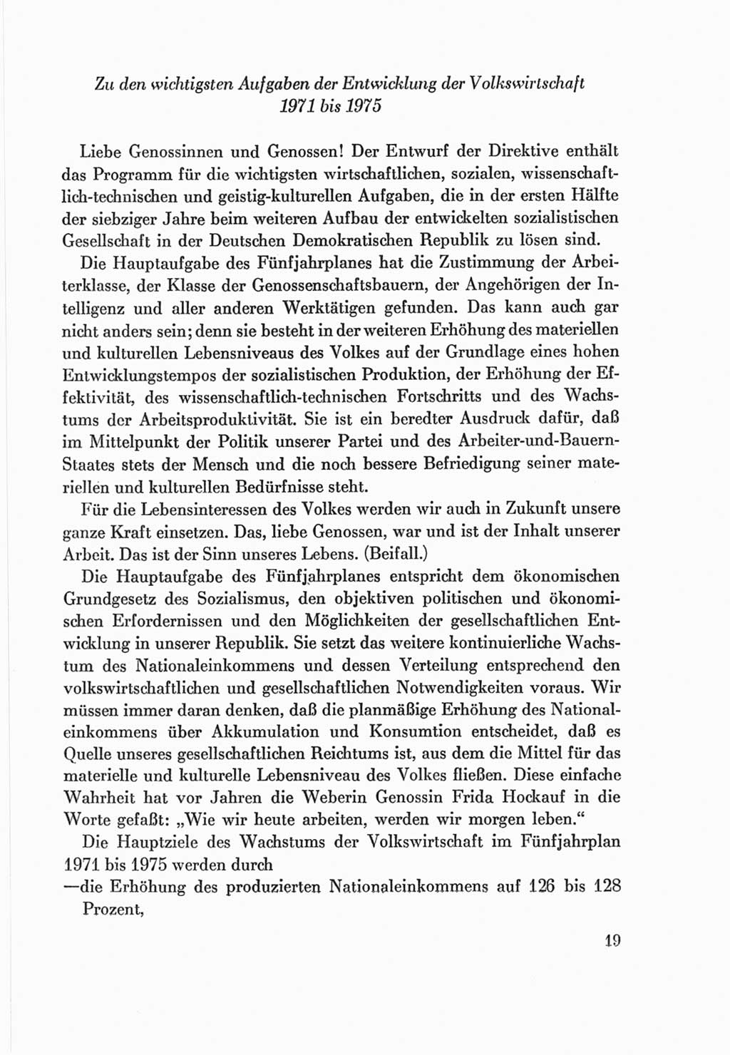 Protokoll der Verhandlungen des Ⅷ. Parteitages der Sozialistischen Einheitspartei Deutschlands (SED) [Deutsche Demokratische Republik (DDR)] 1971, Band 2, Seite 19 (Prot. Verh. Ⅷ. PT SED DDR 1971, Bd. 2, S. 19)