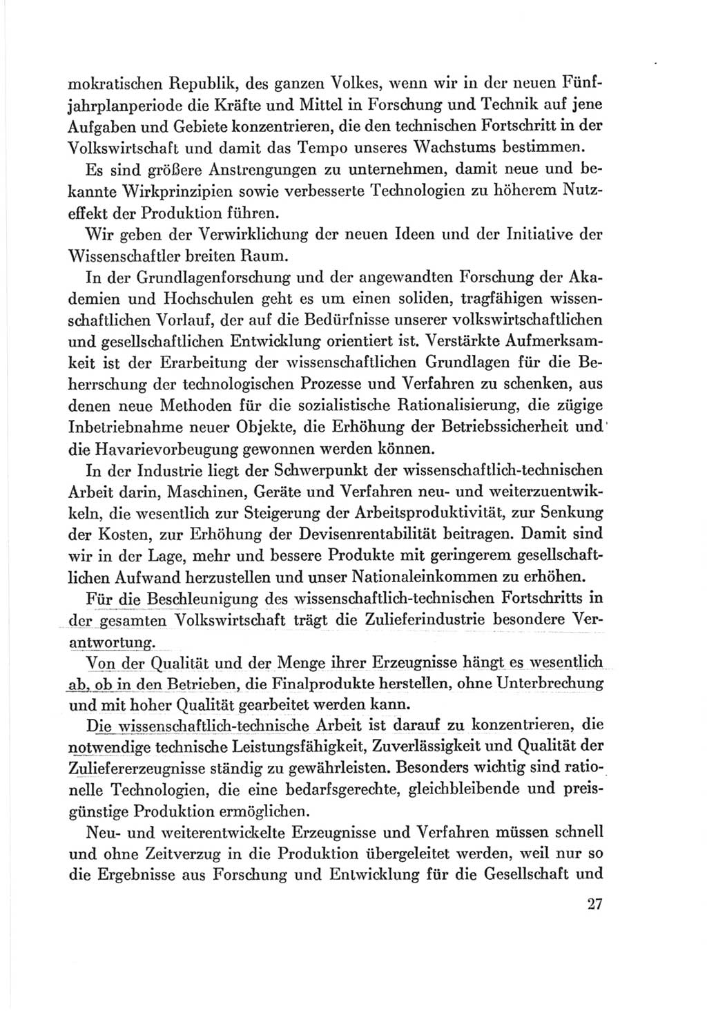 Protokoll der Verhandlungen des Ⅷ. Parteitages der Sozialistischen Einheitspartei Deutschlands (SED) [Deutsche Demokratische Republik (DDR)] 1971, Band 2, Seite 27 (Prot. Verh. Ⅷ. PT SED DDR 1971, Bd. 2, S. 27)