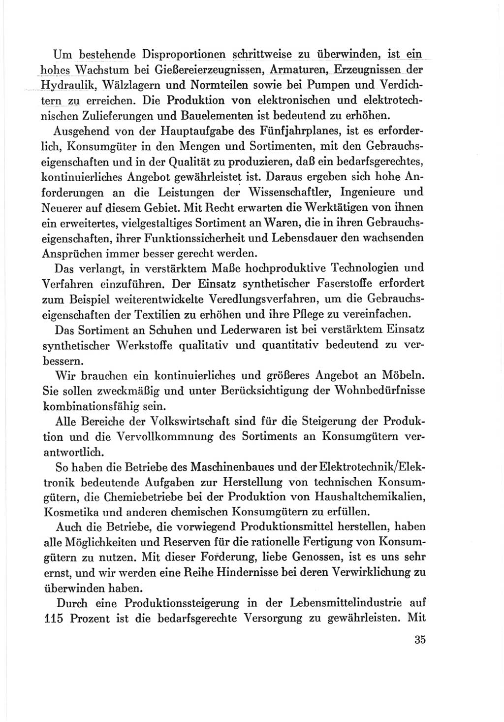 Protokoll der Verhandlungen des Ⅷ. Parteitages der Sozialistischen Einheitspartei Deutschlands (SED) [Deutsche Demokratische Republik (DDR)] 1971, Band 2, Seite 35 (Prot. Verh. Ⅷ. PT SED DDR 1971, Bd. 2, S. 35)