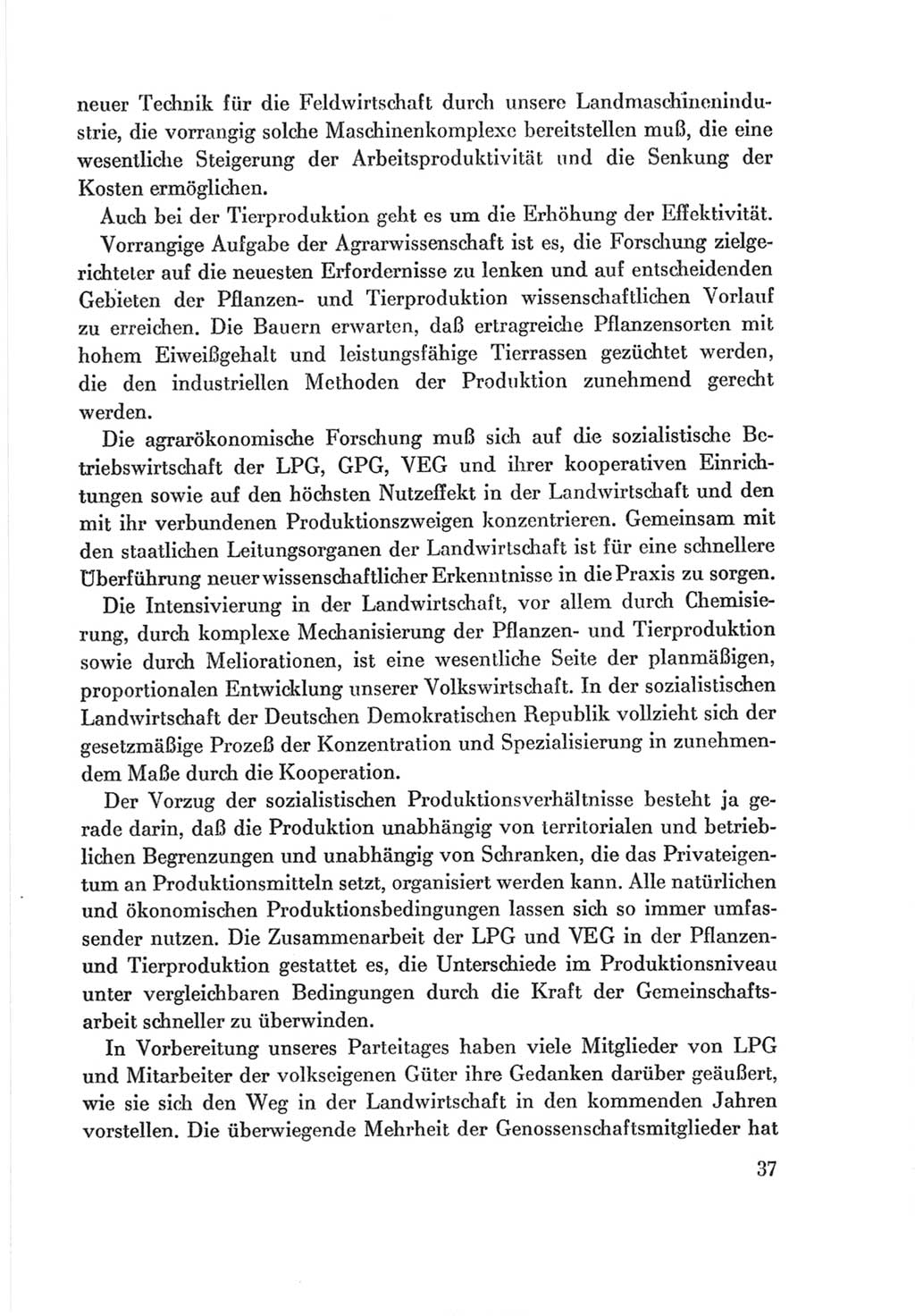 Protokoll der Verhandlungen des Ⅷ. Parteitages der Sozialistischen Einheitspartei Deutschlands (SED) [Deutsche Demokratische Republik (DDR)] 1971, Band 2, Seite 37 (Prot. Verh. Ⅷ. PT SED DDR 1971, Bd. 2, S. 37)