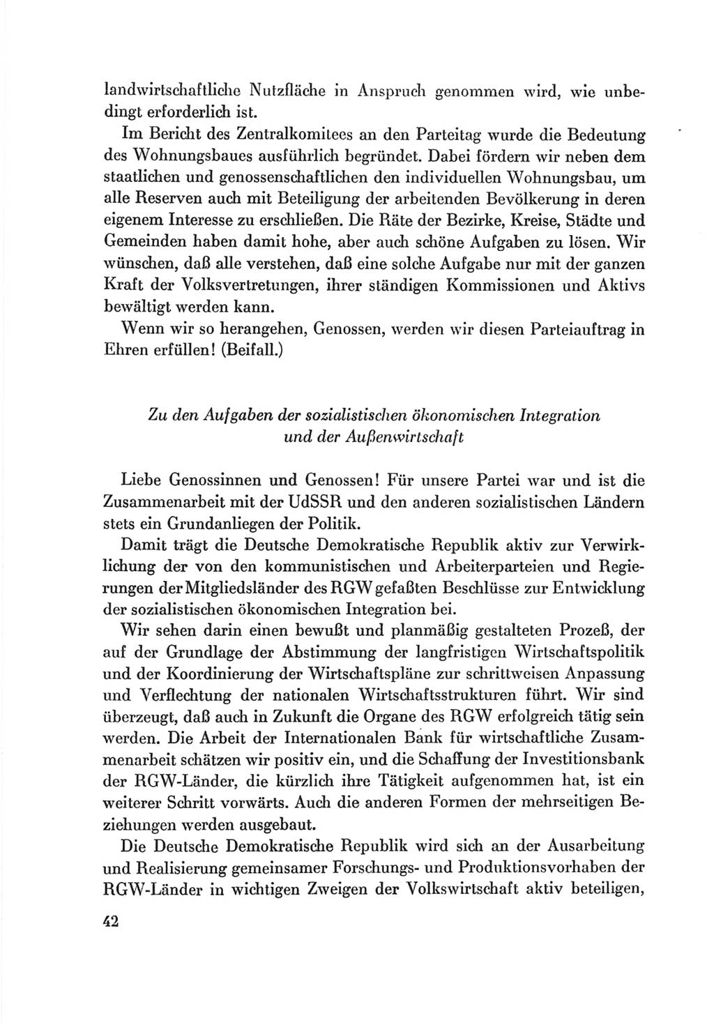 Protokoll der Verhandlungen des Ⅷ. Parteitages der Sozialistischen Einheitspartei Deutschlands (SED) [Deutsche Demokratische Republik (DDR)] 1971, Band 2, Seite 42 (Prot. Verh. Ⅷ. PT SED DDR 1971, Bd. 2, S. 42)