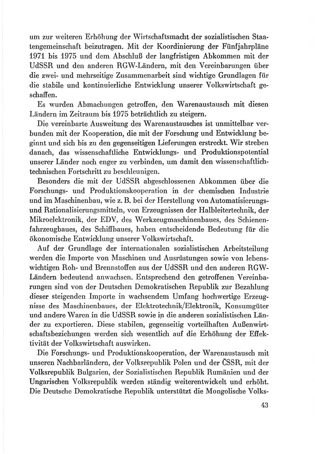 Protokoll der Verhandlungen des Ⅷ. Parteitages der Sozialistischen Einheitspartei Deutschlands (SED) [Deutsche Demokratische Republik (DDR)] 1971, Band 2, Seite 43 (Prot. Verh. Ⅷ. PT SED DDR 1971, Bd. 2, S. 43)