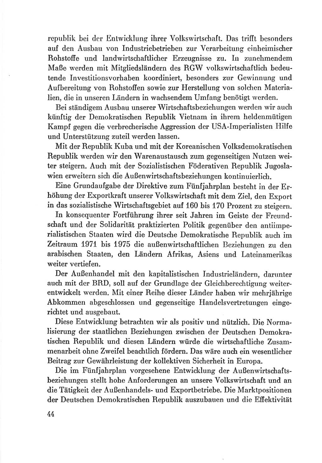 Protokoll der Verhandlungen des Ⅷ. Parteitages der Sozialistischen Einheitspartei Deutschlands (SED) [Deutsche Demokratische Republik (DDR)] 1971, Band 2, Seite 44 (Prot. Verh. Ⅷ. PT SED DDR 1971, Bd. 2, S. 44)